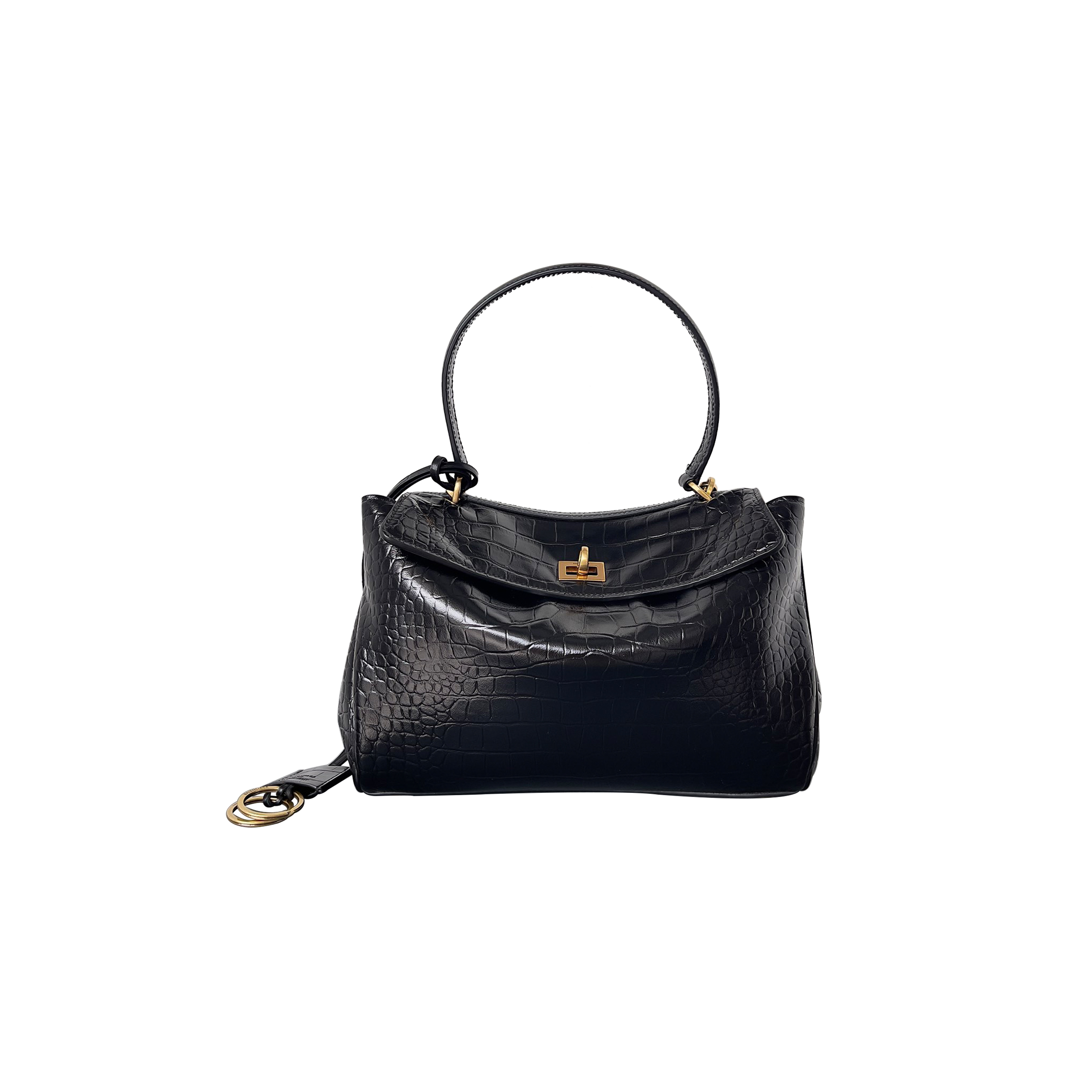 Ba*len*cia*ga women''s rodeo small handbag crocodile embossed in black 7897444aa5l1000 (28.9*20*9.9)